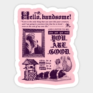 Hello, Handsome! Purple Sticker